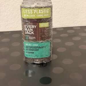 Every Man Jack Deodorant Aluminum Free, No Parabens, Sea Salt + Citrus 4 PACK
